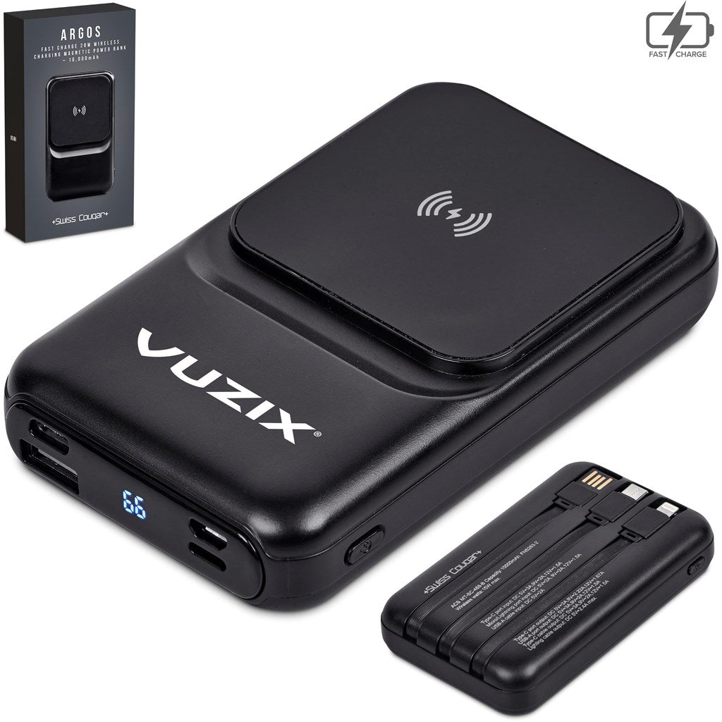 Swiss Cougar Argos Fast Charge 20W Wireless Charging Magnetic Power Bank -10000mAh