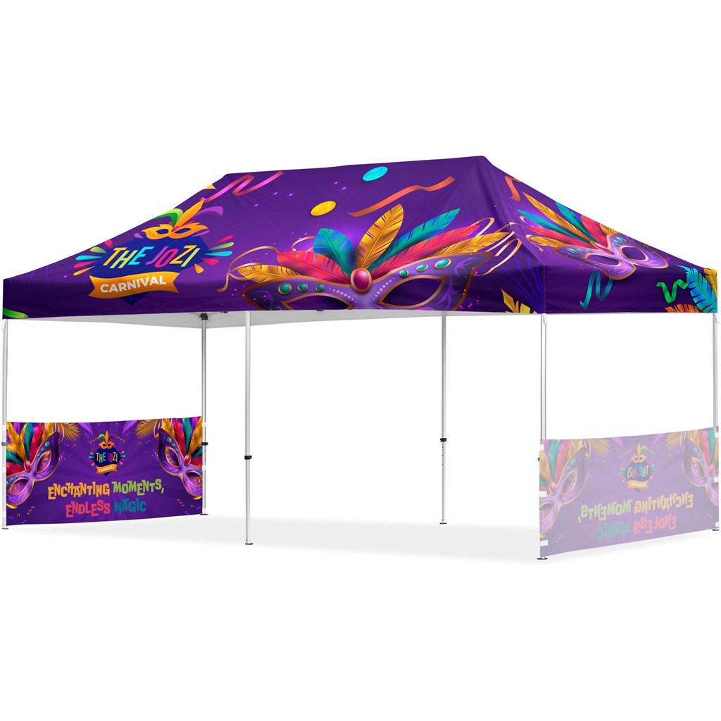Coated Steel Sublimated Gazebo 6m x 3m - 2 Short Half-Wall Skins