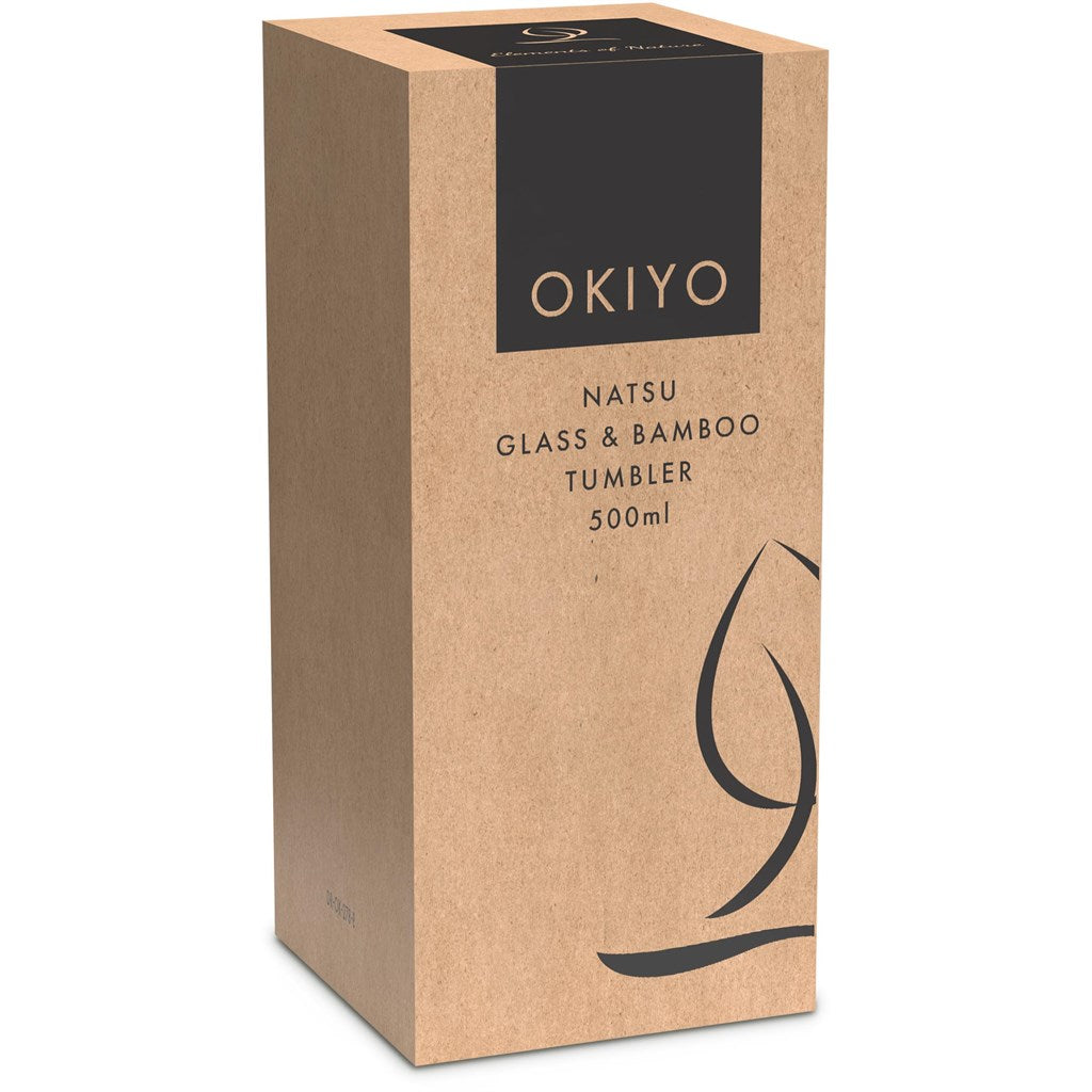 Okiyo Natsu Glass & Bamboo Tumbler & Straw - 500ml