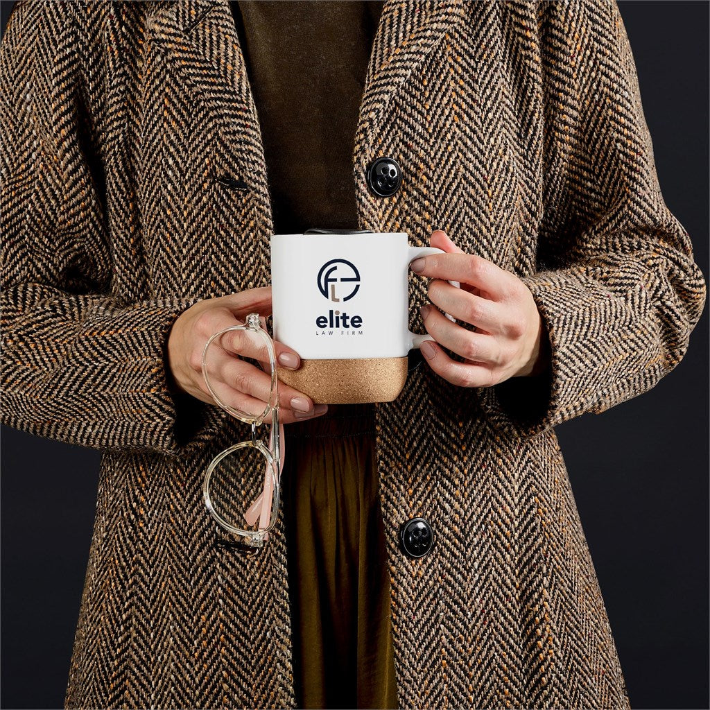 Serendipio Sienna Cork & Ceramic Sublimation Coffee Mug - 340ml