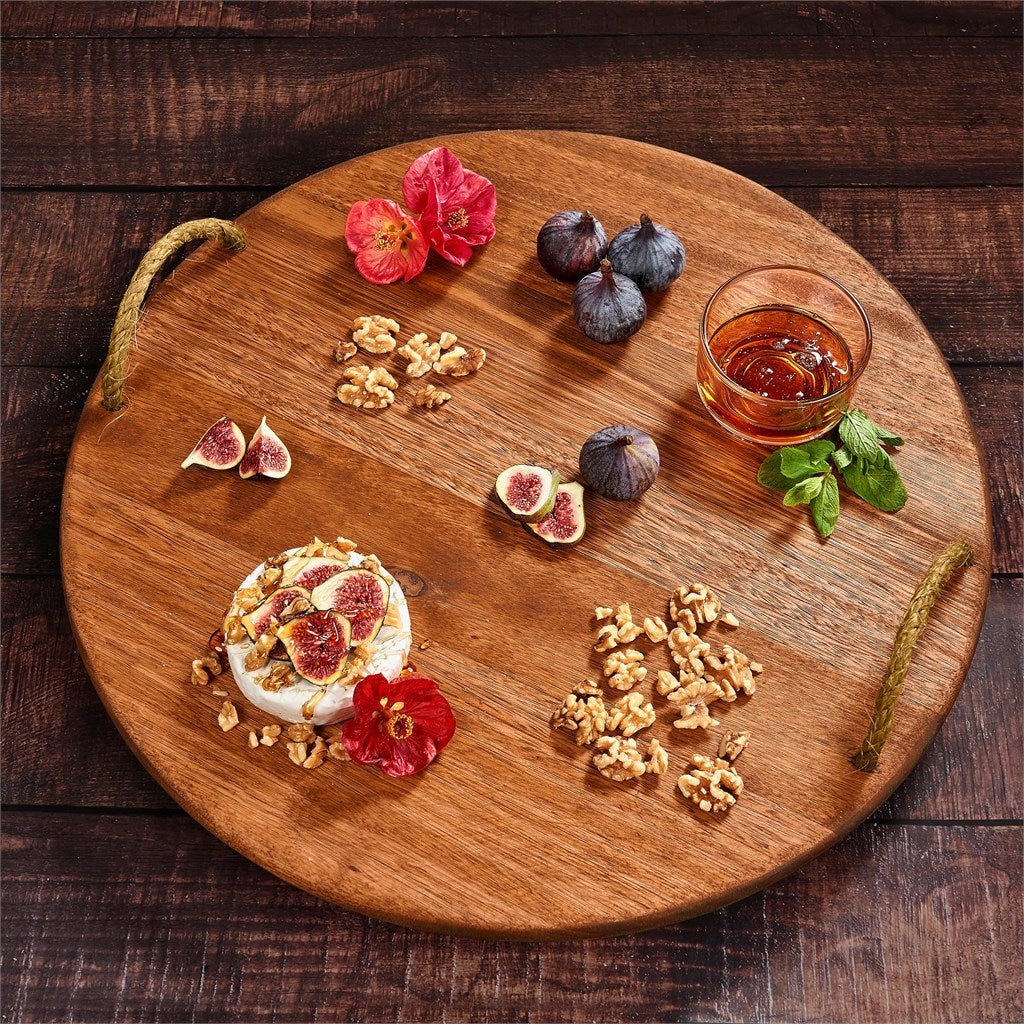 Okiyo Homegrown Large Round Hardwood Food Platter