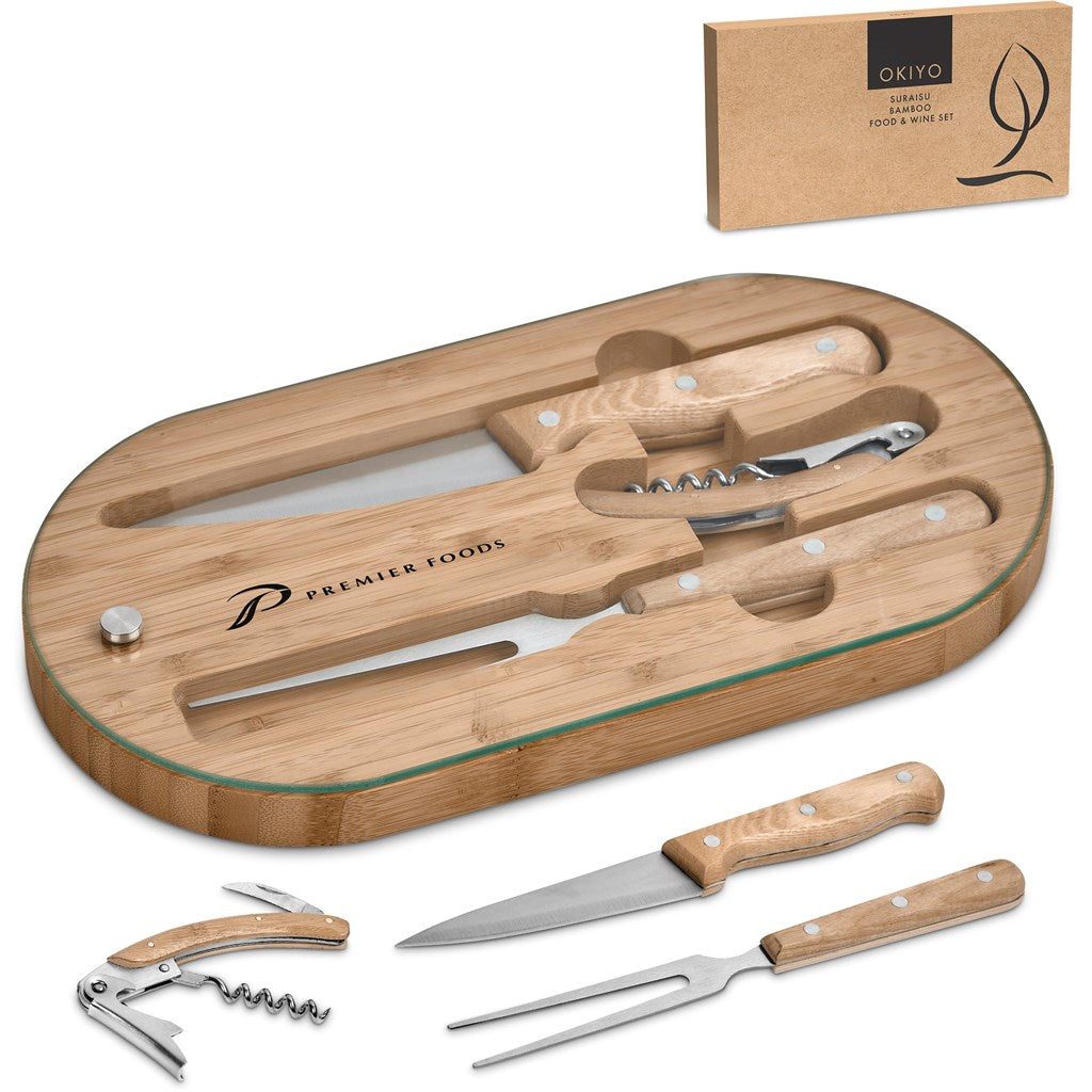 Okiyo Suraisu Bamboo Food & Wine Set