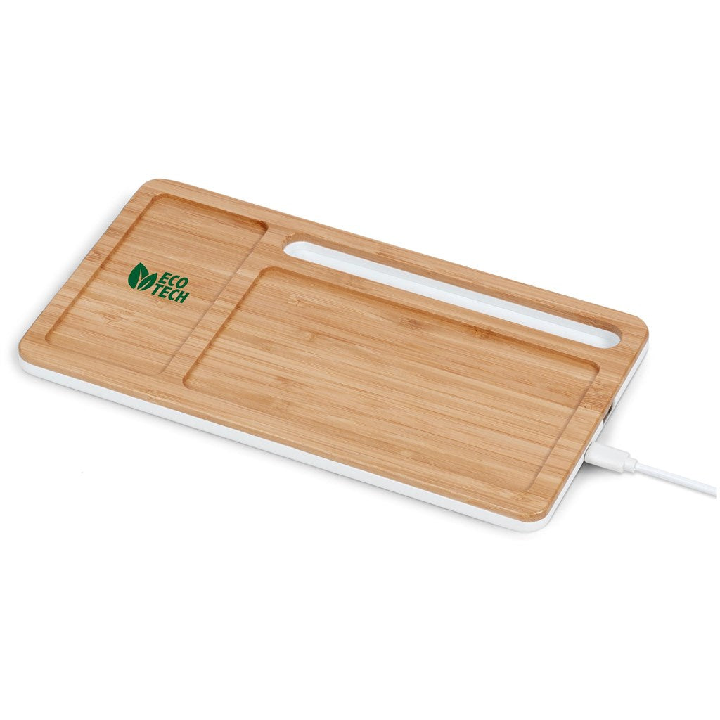 Okiyo Musen Bamboo Wireless Charger Desk Organiser