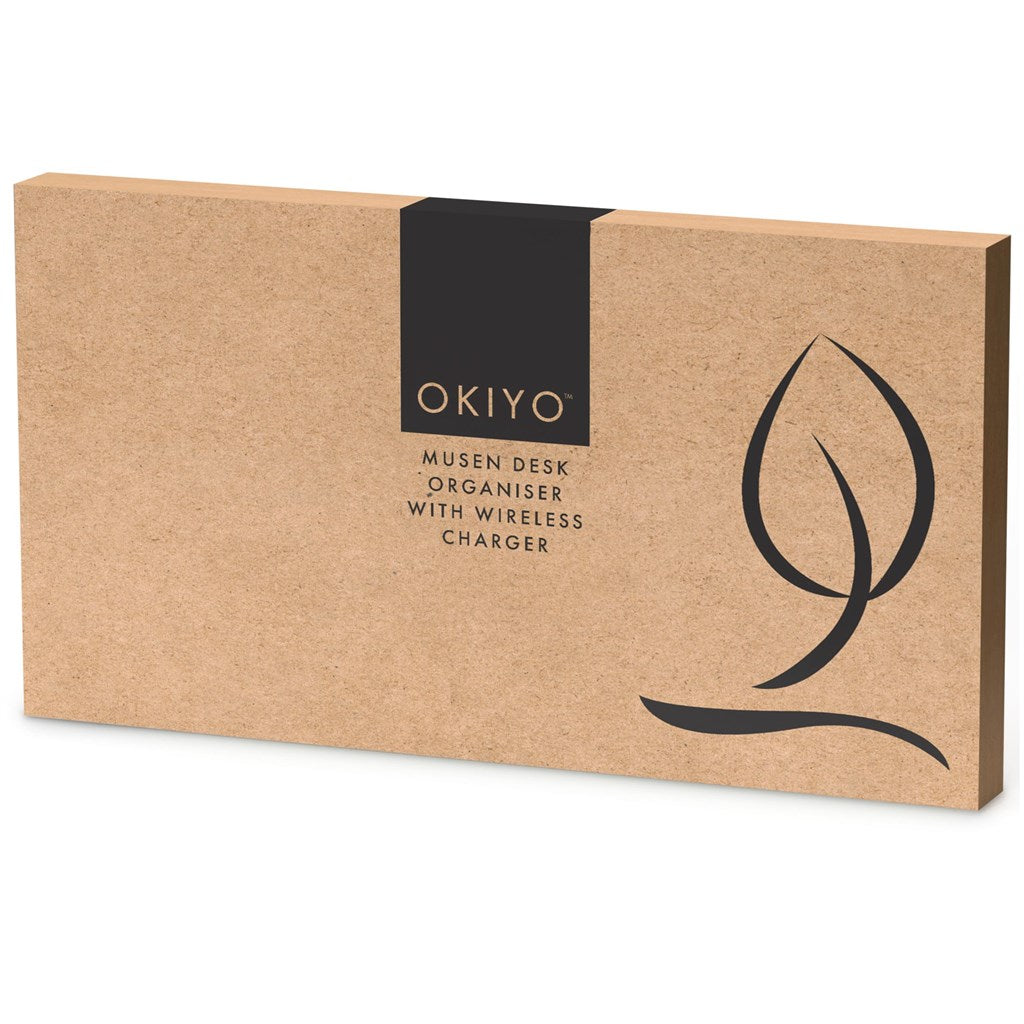 Okiyo Musen Bamboo Wireless Charger Desk Organiser