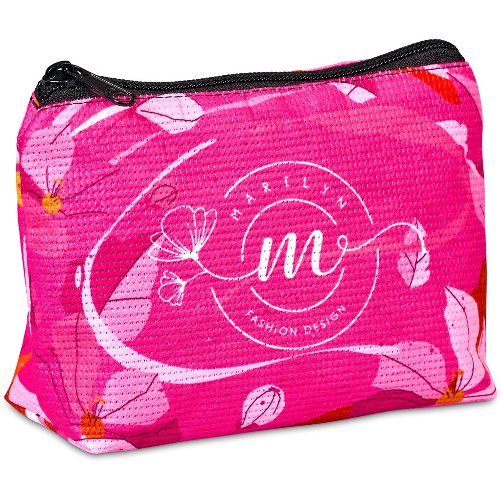 Pre-Printed Sample Hoppla Leanne Recycled PET Stitch-Bond Mini Toiletry Bag